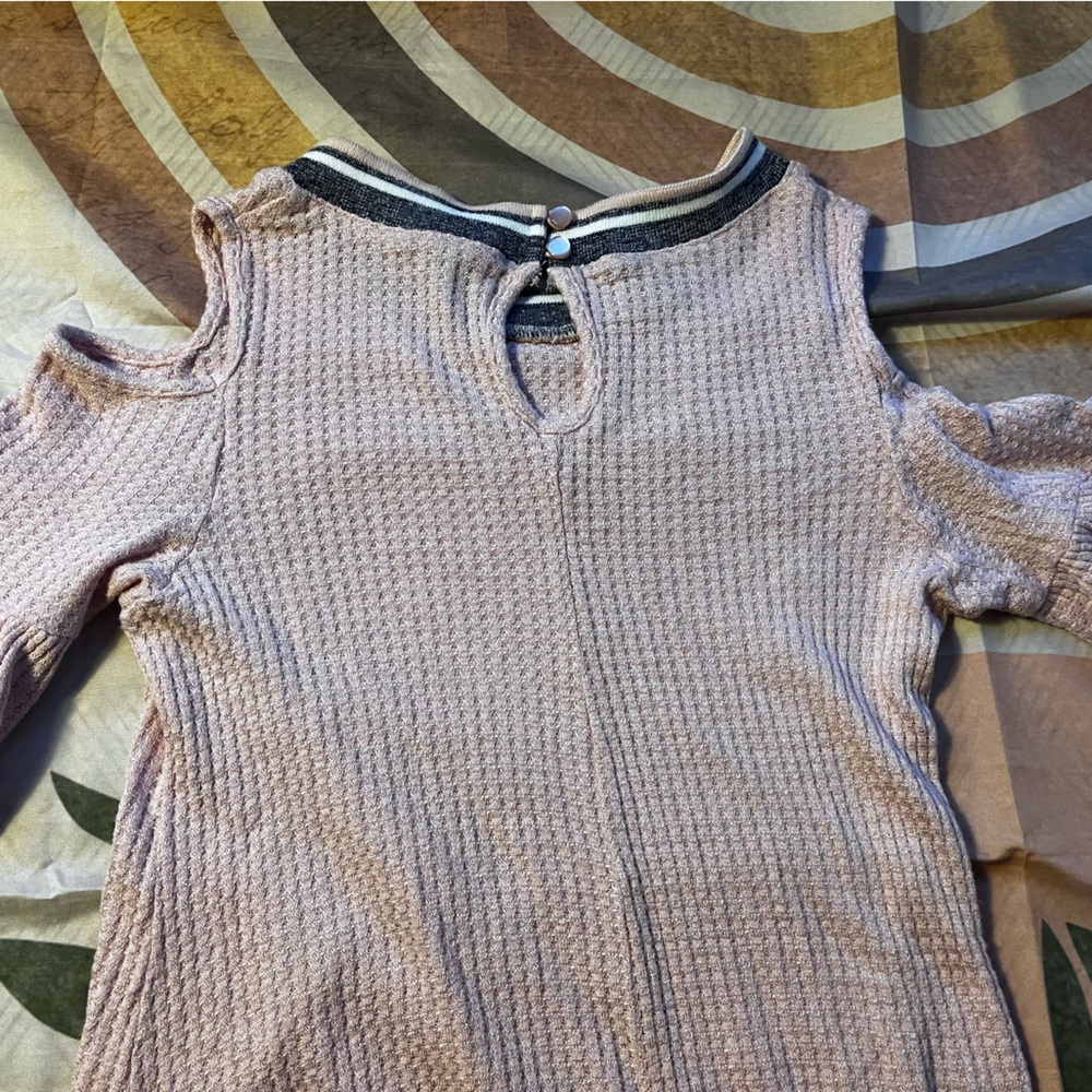 ✨ Zunie Girl’s Cold Shoulder Light Pink Dress - Picture 5 of 6